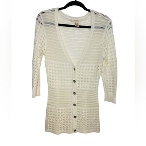 DKNY Off White Womens knit Cardigan size small